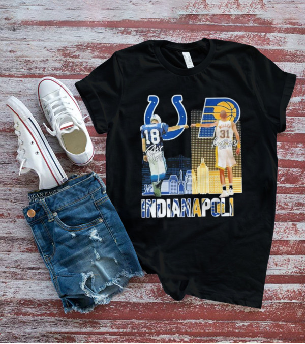 Indianapolis Colts Indiana Pacers Legends Fist Bump T-Shirt