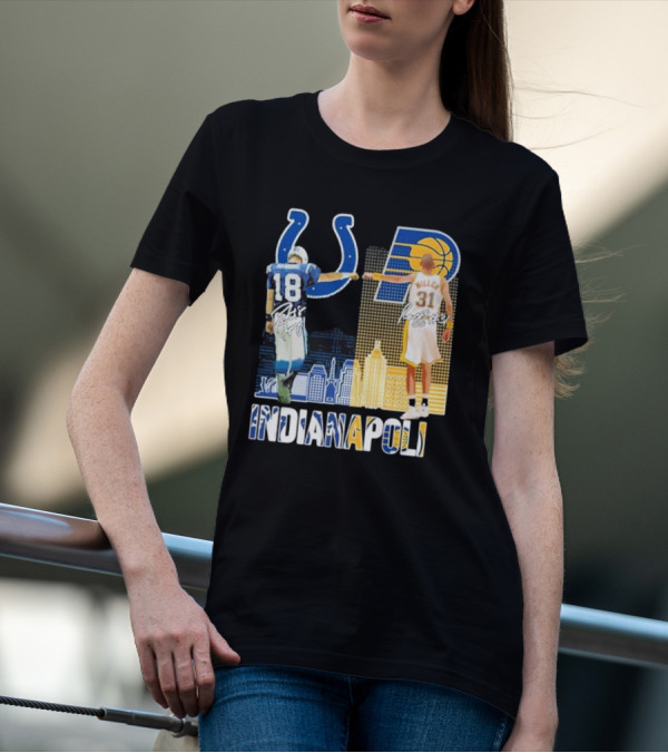 Indianapolis Colts Indiana Pacers Legends Fist Bump T-Shirt