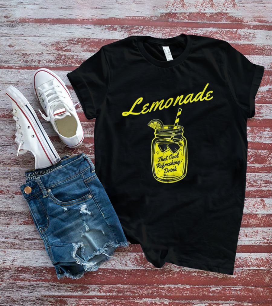 Lemonade That Cool Refreshing Drink Jar With Ice And Straw T-Shirt