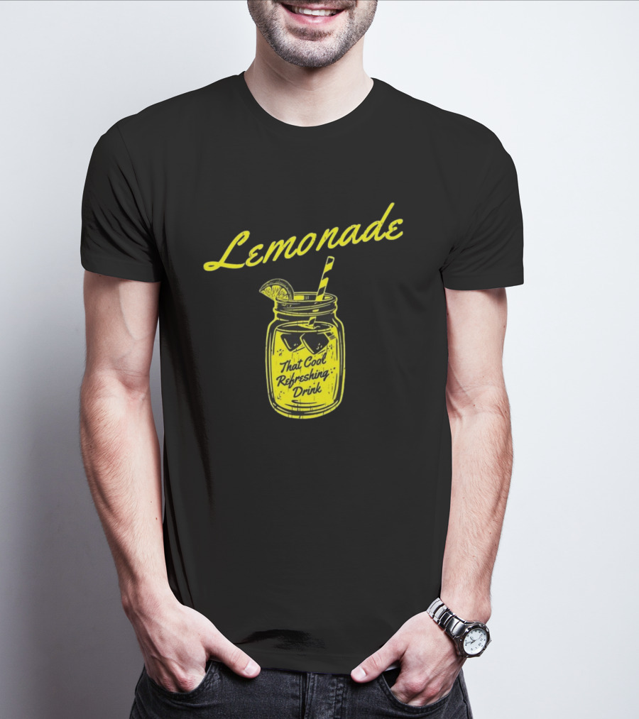Lemonade That Cool Refreshing Drink Jar With Ice And Straw T-Shirt