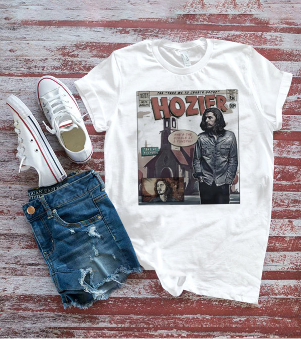 Hozier Comic Style Art She's The Giggle At A Funeral Take Me To Church T-Shirt
