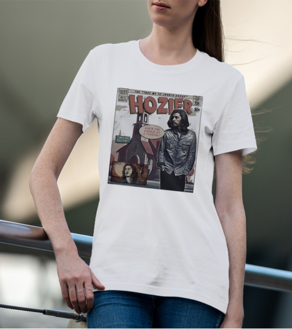 Hozier Comic Style Art She's The Giggle At A Funeral Take Me To Church T-Shirt