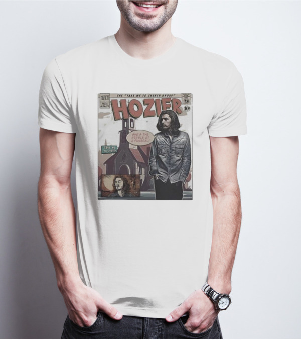 Hozier Comic Style Art She's The Giggle At A Funeral Take Me To Church T-Shirt