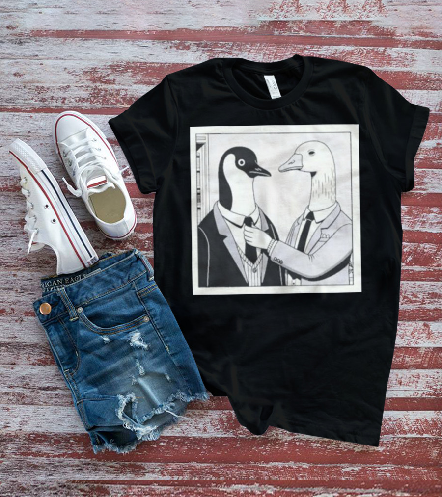 Gentlemen Duck And Penguin In Suits T-Shirt