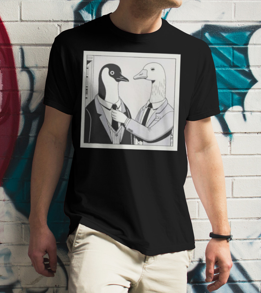 Gentlemen Duck And Penguin In Suits T-Shirt