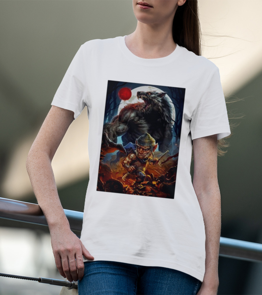 Richard Luong Chetney Pock O’pea Rta Werewolf And Goblin Under Red Moon T-Shirt