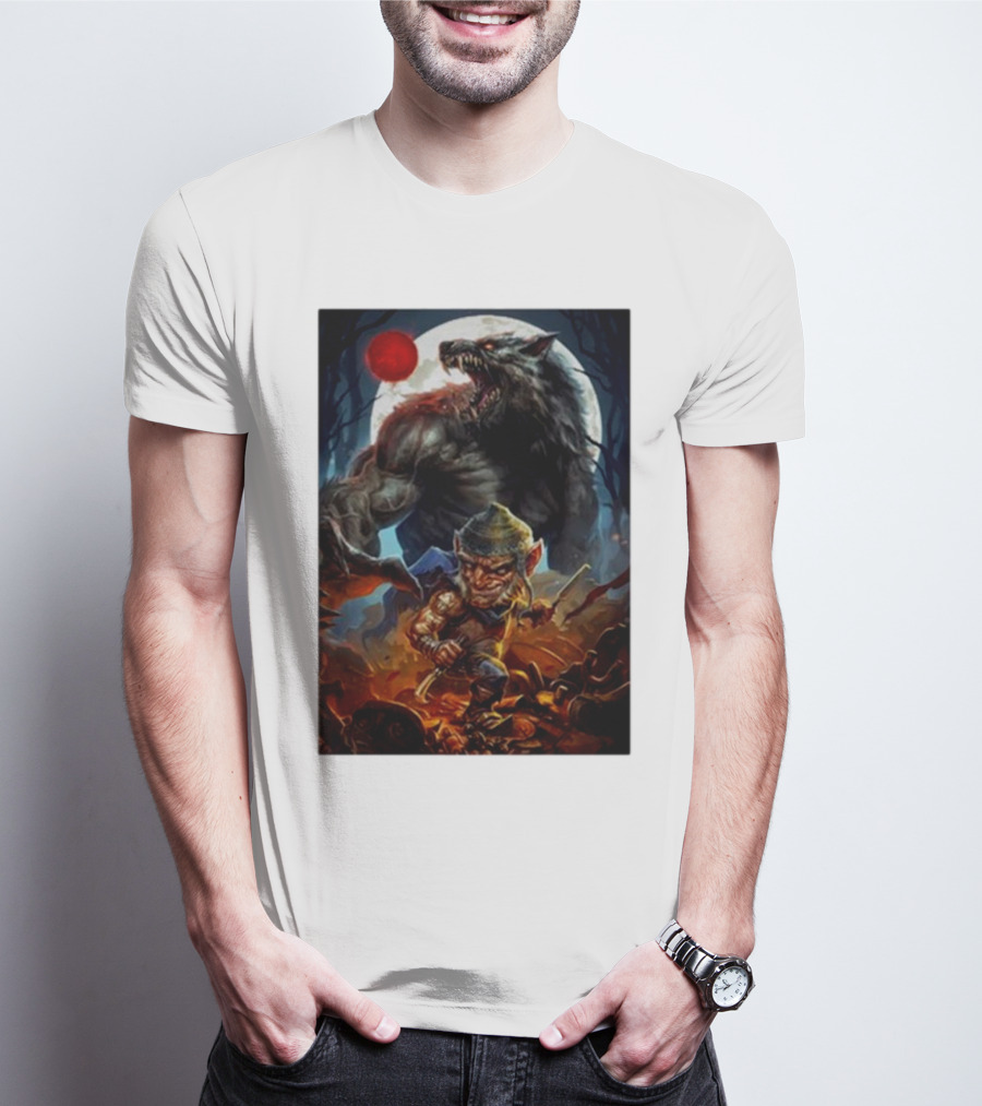 Richard Luong Chetney Pock O’pea Rta Werewolf And Goblin Under Red Moon T-Shirt