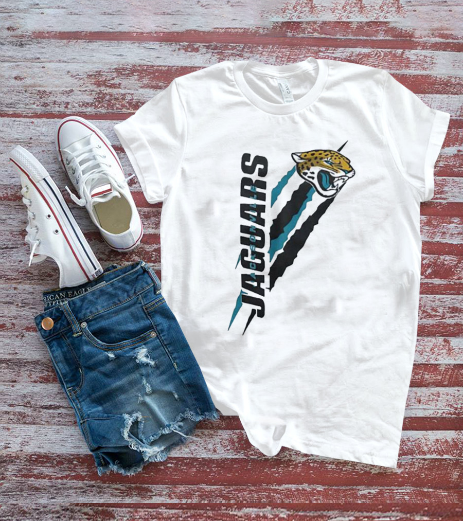 Jacksonville Jaguars Logo Scratch Claw Marks Starter Series T-Shirt
