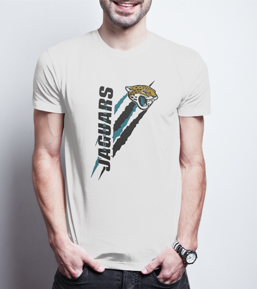 Jacksonville Jaguars Logo Scratch Claw Marks Starter Series T-Shirt