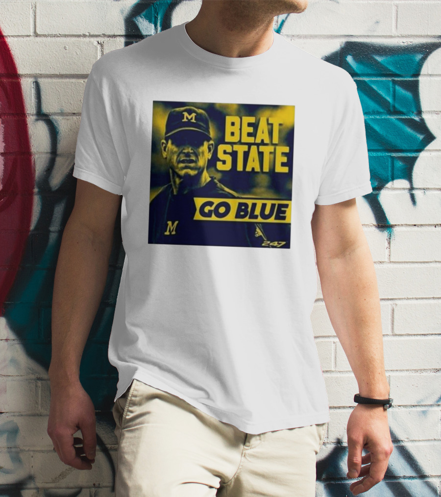 Beat State Go Blue Michigan Wolverines M 247 T-Shirt