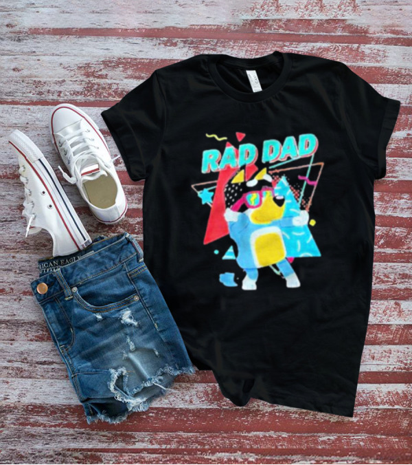 Rad Dad Colorful 80s Style Dog T-Shirt