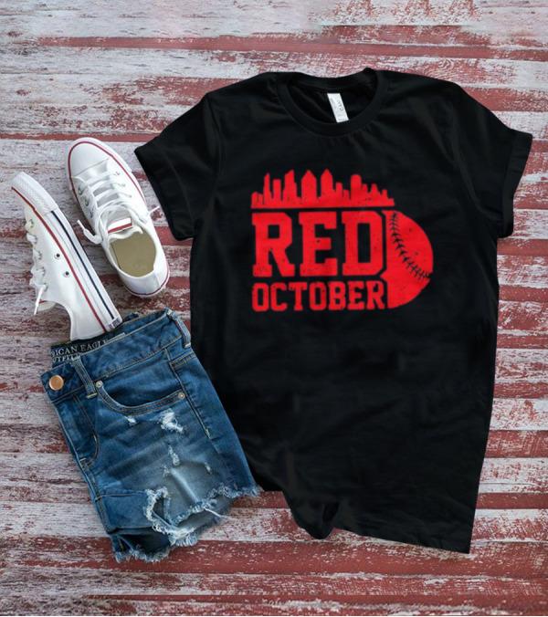 Philly Philadelphia Red October Baseball Skyline T-Shirt