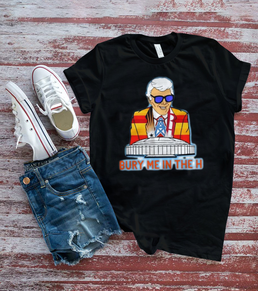 Bury Me In The H Marvin Stadium Fans Football Oilers Stripes T-Shirt