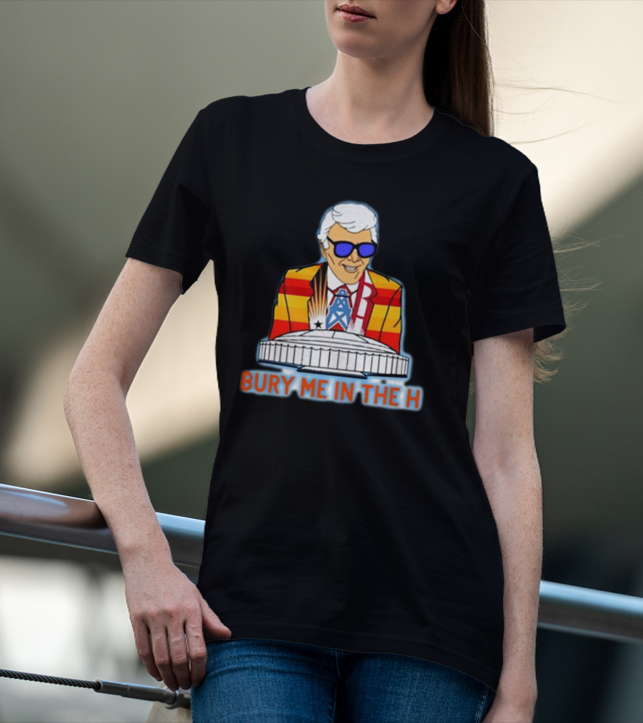 Bury Me In The H Marvin Stadium Fans Football Oilers Stripes T-Shirt