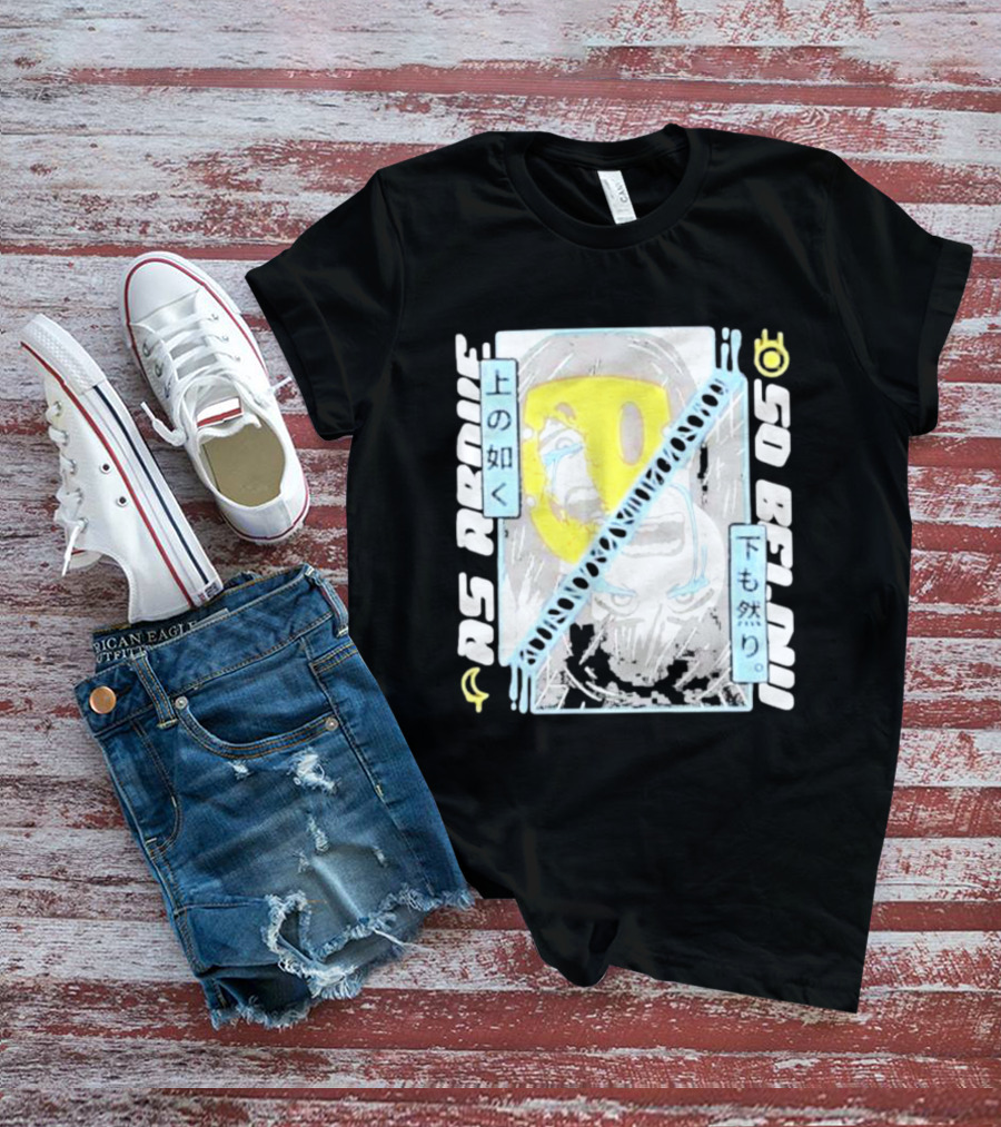 As Above So Below Yellow Mask Dual Face T-Shirt