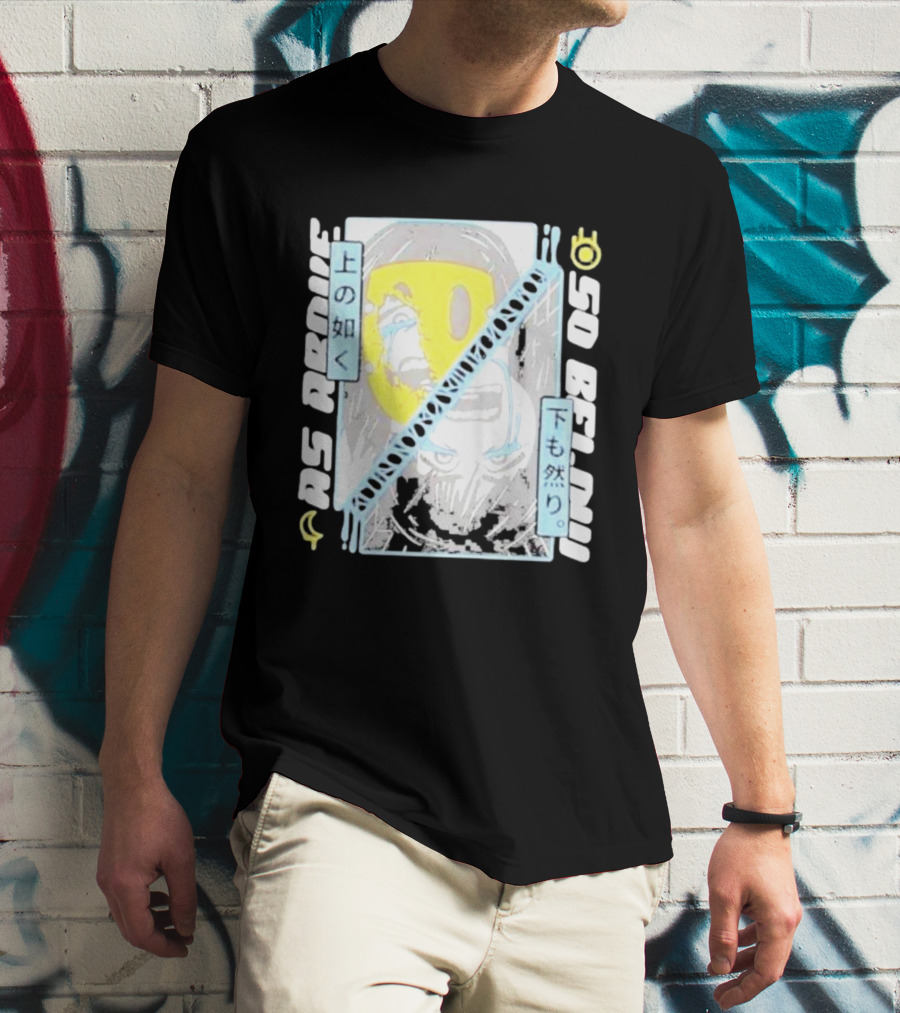 As Above So Below Yellow Mask Dual Face T-Shirt