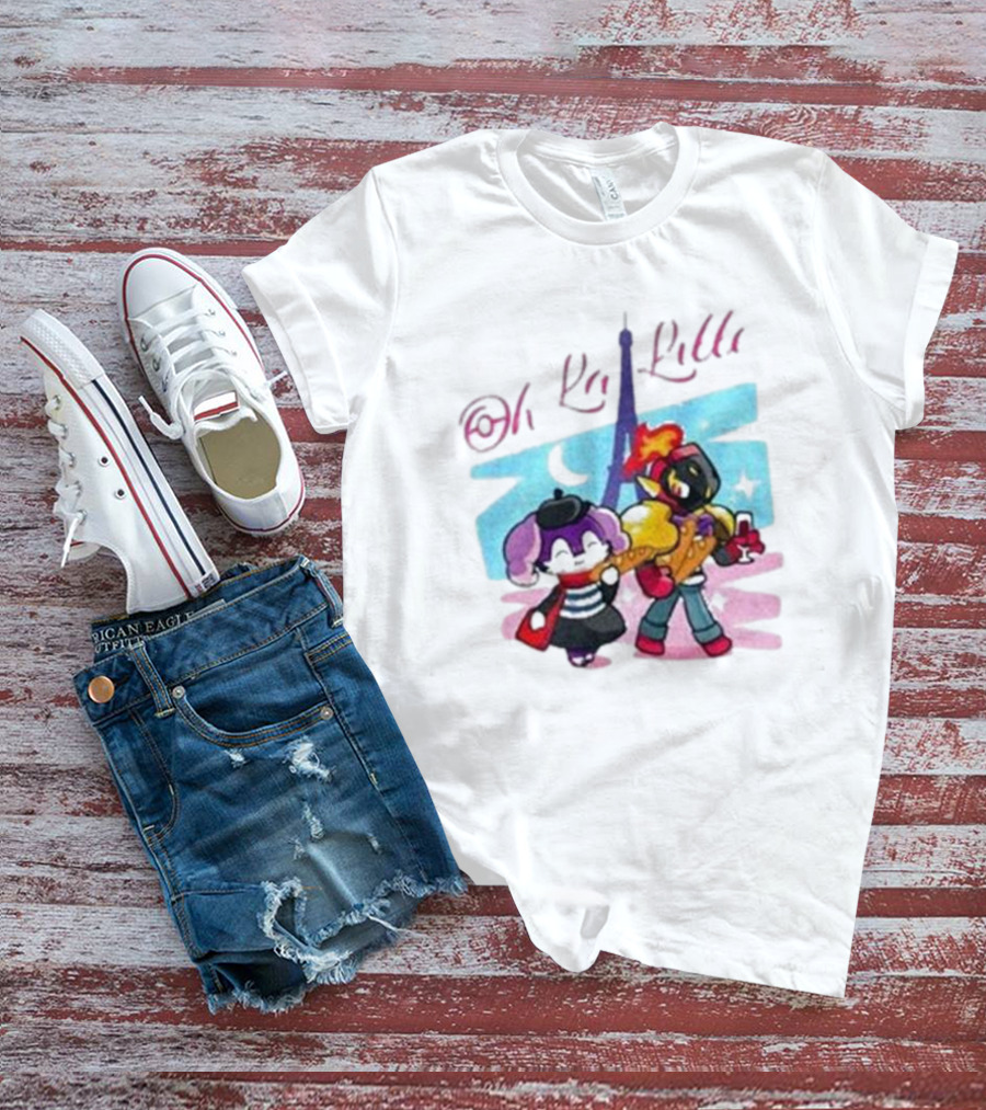 Lenvgc Oh La Lille Eiffel Tower Characters T-Shirt