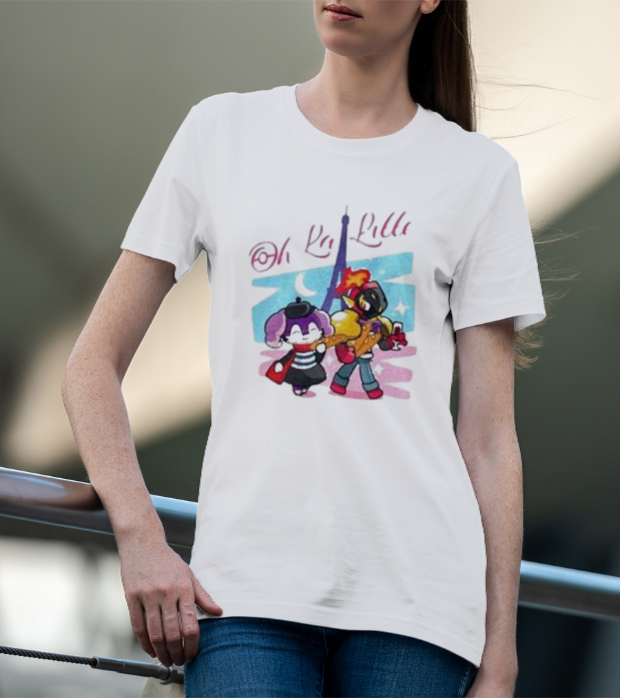 Lenvgc Oh La Lille Eiffel Tower Characters T-Shirt