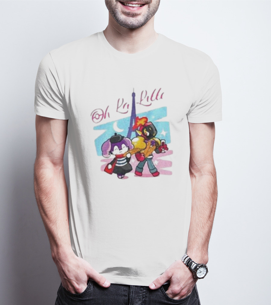 Lenvgc Oh La Lille Eiffel Tower Characters T-Shirt