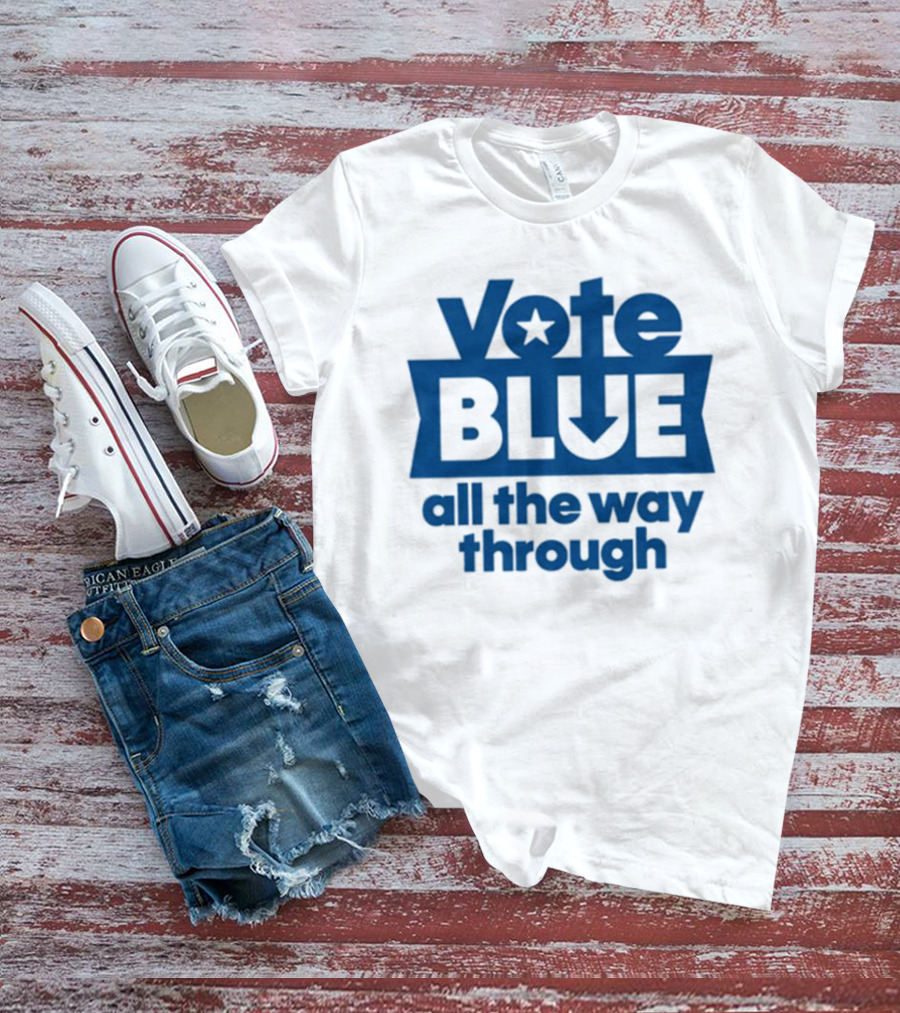 Vote Blue All The Way Through Star Arrow T-Shirt