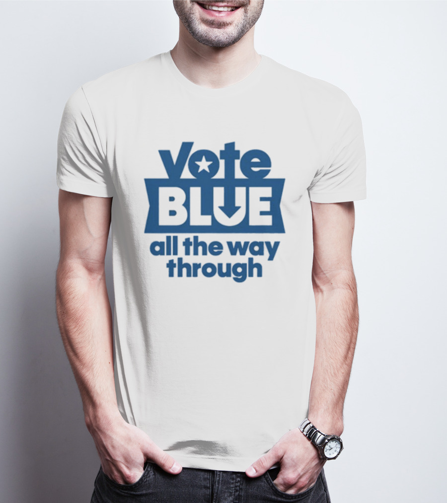Vote Blue All The Way Through Star Arrow T-Shirt