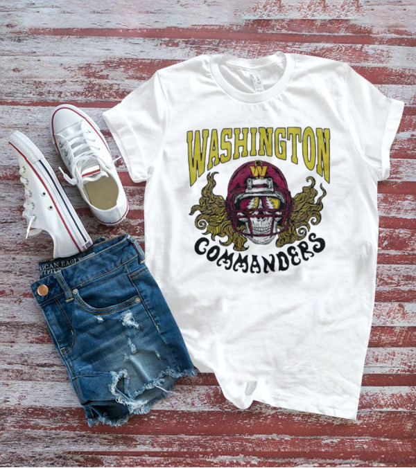 Washington Commanders Grateful Dead NFL Skull Helmet Collaboration T-Shirt