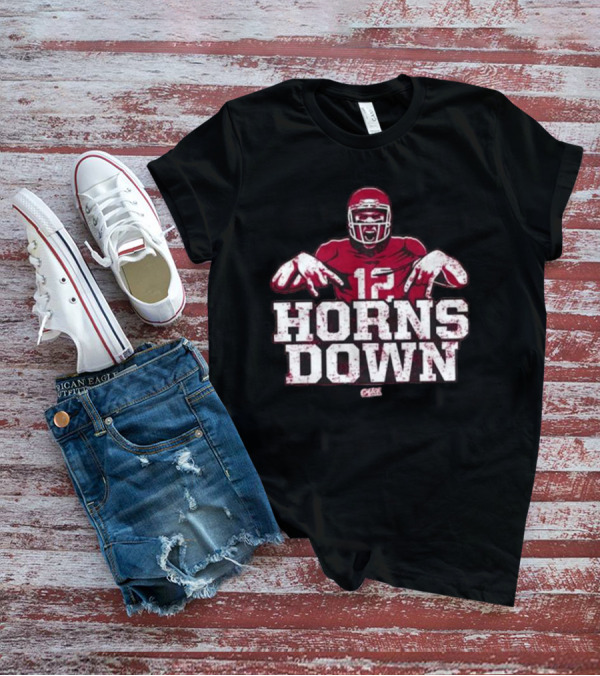 Horns Down 12 Oklahoma College Fans Football Player Gesture T-Shirt