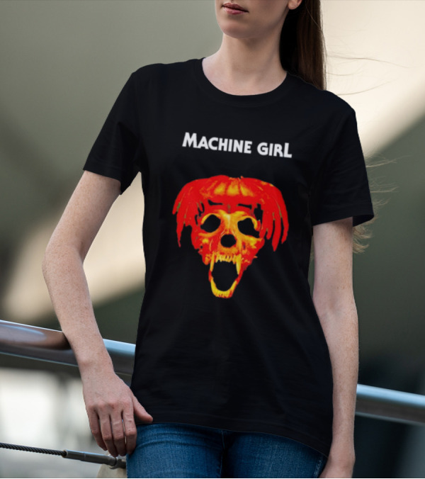 Machine Girl Skull Pumpkin Face T-Shirt