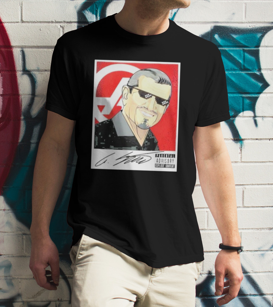 Haas F1 Team Guenther Steiner Parental Advisory Signature T-Shirt