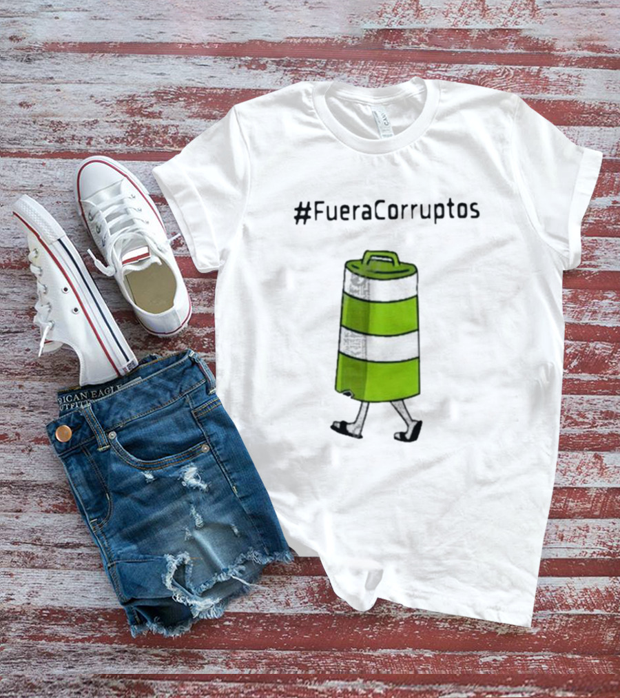 Paola Hurtado Uri Samayoa #FueraCorruptos Walking Traffic Cone Image T-Shirt