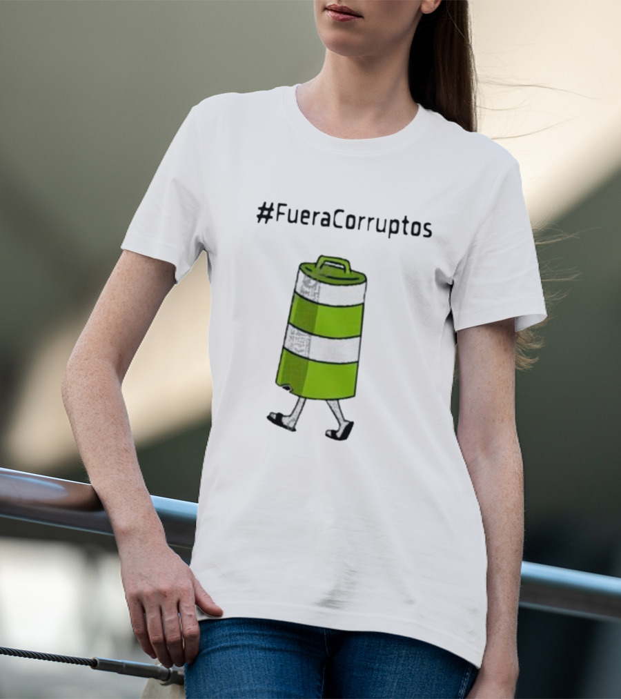 Paola Hurtado Uri Samayoa #FueraCorruptos Walking Traffic Cone Image T-Shirt