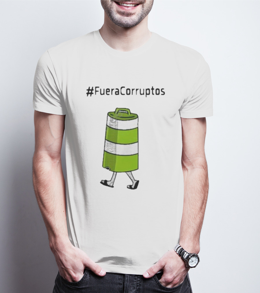 Paola Hurtado Uri Samayoa #FueraCorruptos Walking Traffic Cone Image T-Shirt