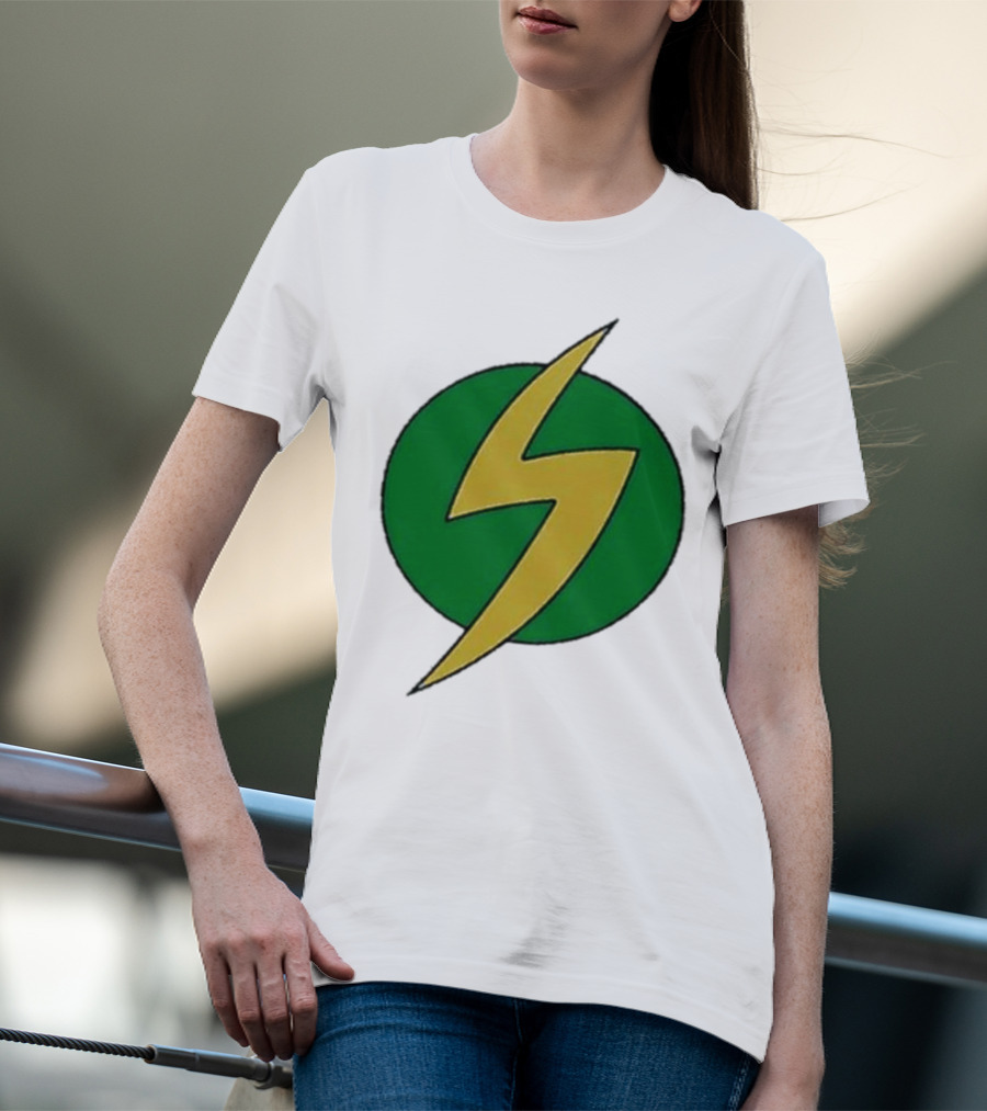 PowerEdd Green Yellow Lightning Bolt T-Shirt