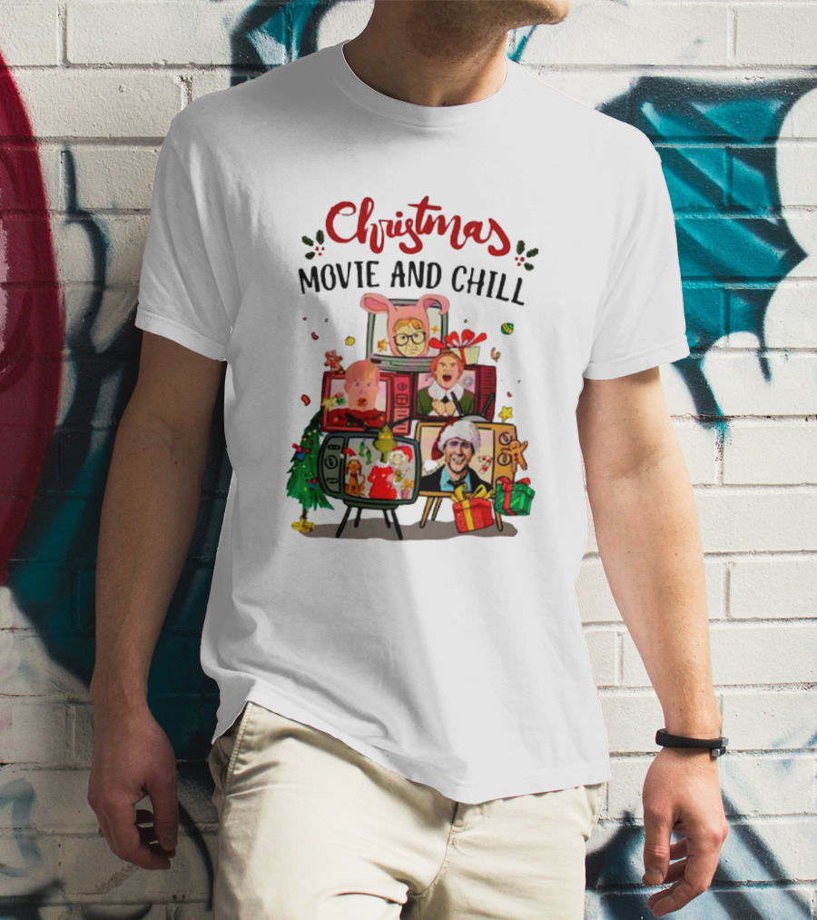 Christmas Movie And Chill Characters TV Holiday Icons T-Shirt