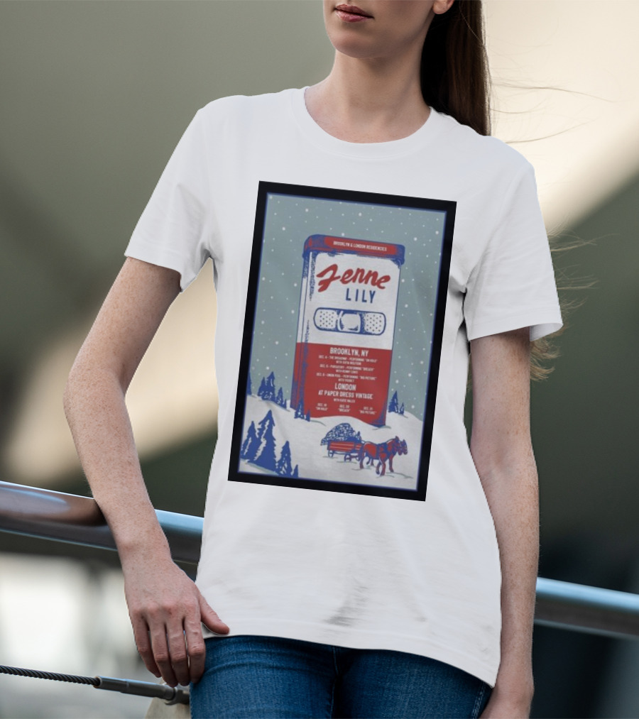 Fenne Lily December Brooklyn London Concert Tour Dates Poster Winter Scene T-Shirt