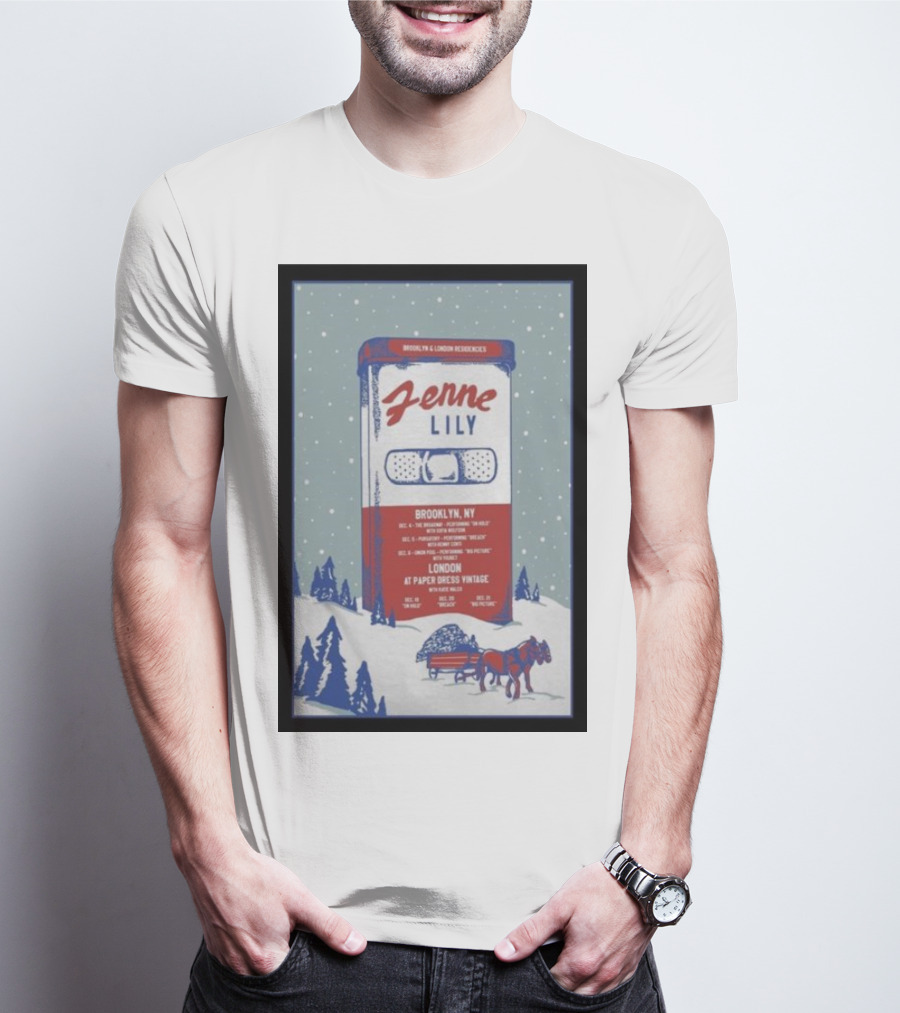 Fenne Lily December Brooklyn London Concert Tour Dates Poster Winter Scene T-Shirt