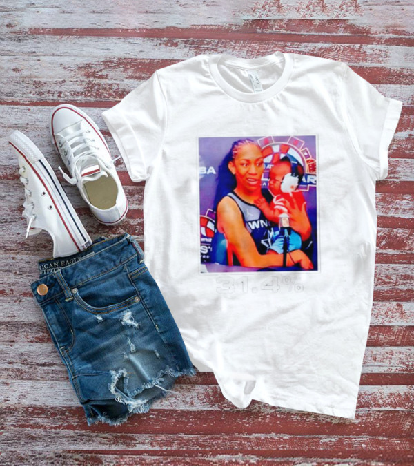 A’ja Wilson Holding Baby 31.4% WNBA Stars T-Shirt
