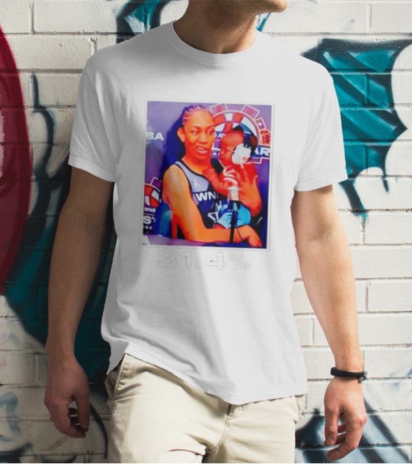 A’ja Wilson Holding Baby 31.4% WNBA Stars T-Shirt