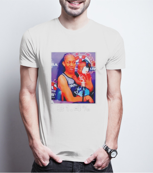 A’ja Wilson Holding Baby 31.4% WNBA Stars T-Shirt