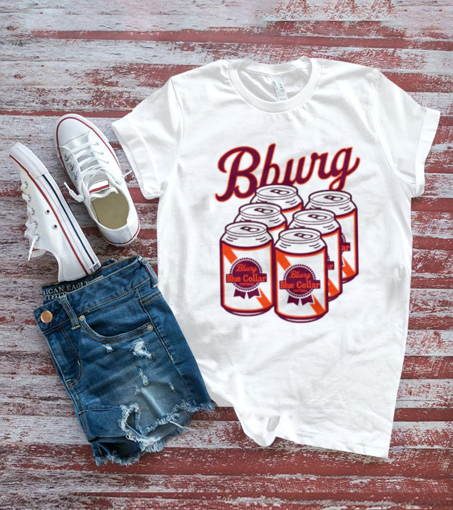 Bburg Blue Collar Football Cans T-Shirt