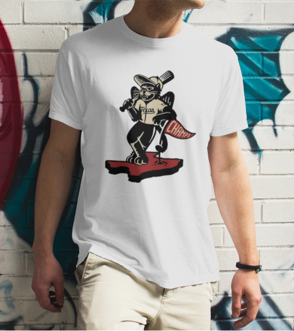 Texas Champs Bisonball Mascot Victory T-Shirt