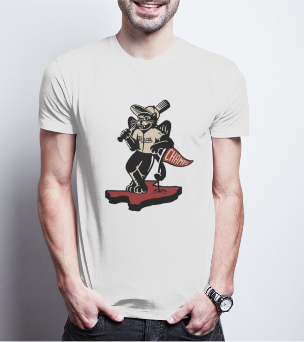 Texas Champs Bisonball Mascot Victory T-Shirt