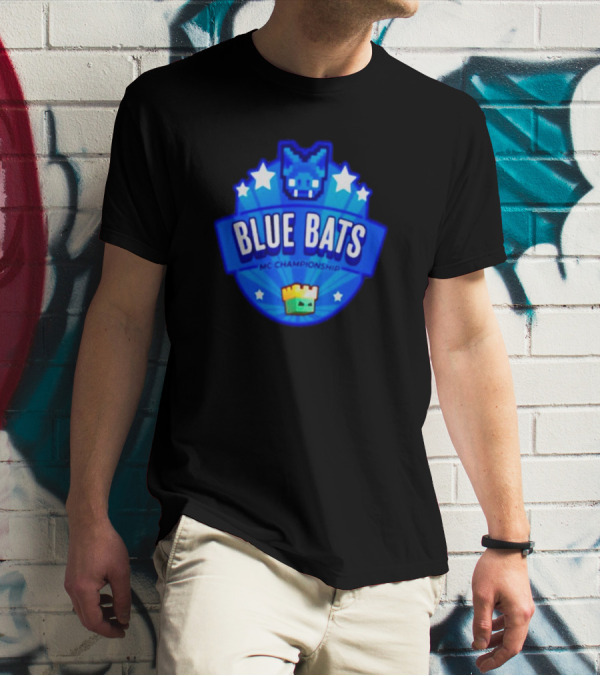 Blue Bats MC Championship Starry Badge Minecraft Competition T-Shirt