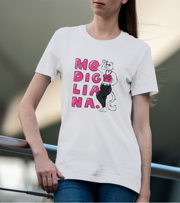 Modigliana Cat Fashion Style T-Shirt
