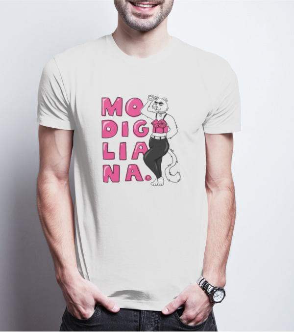 Modigliana Cat Fashion Style T-Shirt