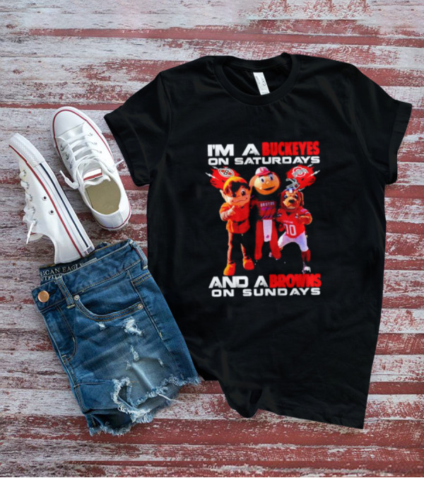 Buckeyes And Browns Football Fans United On Weekends T-Shirt