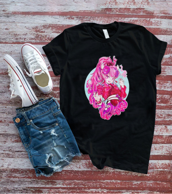 Invasion Club Ironmouse Pink Anime Character Art Collaboration T-Shirt