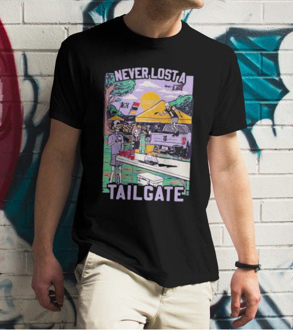Never Lost A Tailgate Skeleton Party Scene T-Shirt