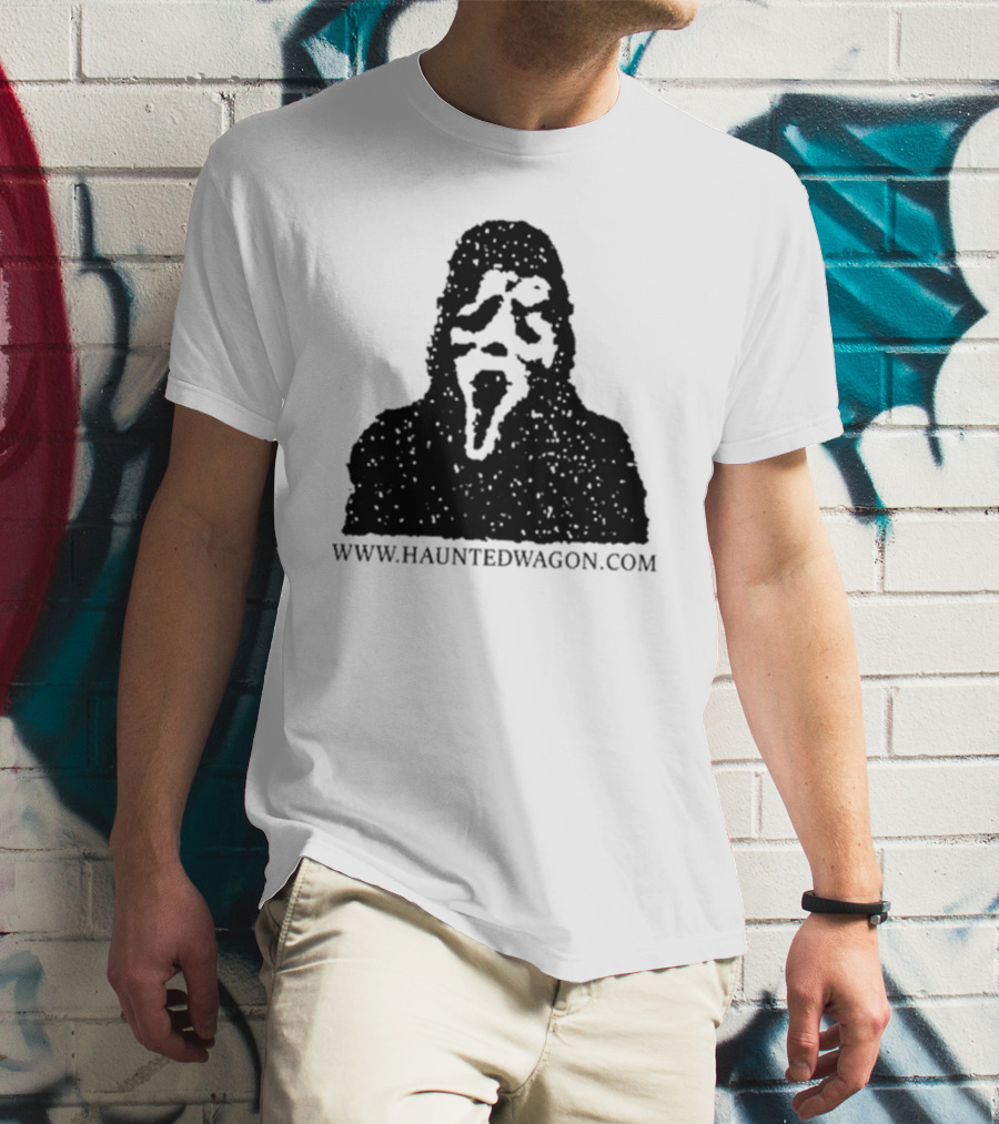 Onlineceramics Haunted Wagon Scream Mask Silhouette Www.hauntedwagon.com T-Shirt