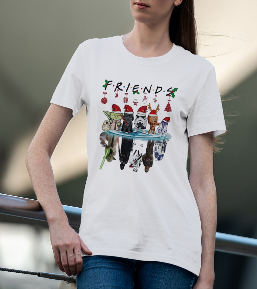 Friends Christmas Star Wars Characters Holiday Special T-Shirt